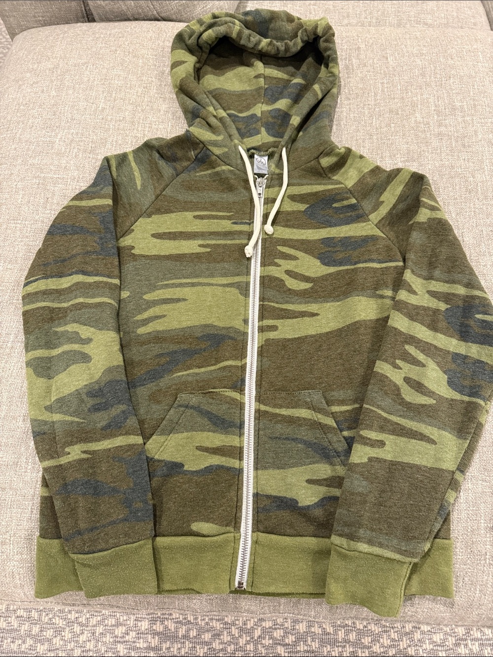 Alternative Apparel Olive & Dark Green Camo Zip-Up Hoodie